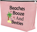 Beach Gifts for Women Friends Makeup Bag Beach Lover Gifts Funny Vacation Gift Seaside Themed Cosmetic Bag for Women Birthday Christmas Graduation present for Besties sister Travel Pouch（Pink）