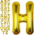40Inch Gold Letter H Balloon Foil Helium Letter Balloons A-Z Giant Large Mylar Big Party Balloon for Birthday Party Decorations