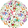 Cute Dinosaur Christmas Tree Skirt Xmas Tree Mat Halloween Christmas Tree Ornaments Decorations Holiday Party Indoor Outdoor 48"