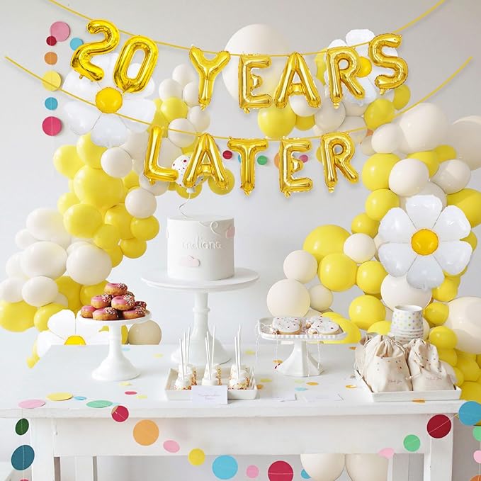 Gold 20 Years Later Letter Balloons 16in Balloon Foil Letter Decorations Party Decor Gold Letter Balloons 20 Years Later Party Supplies