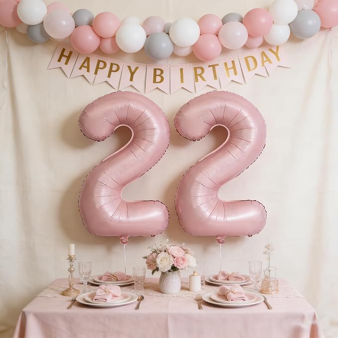 40 In Matte Pink Number Balloons Helium Foil Mylar Balloon Birthday Party banquet Decoration Digital 13