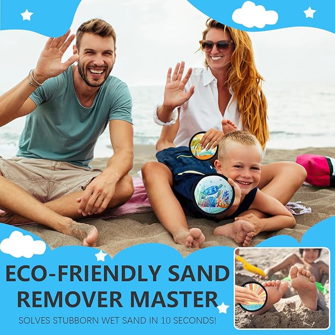 Antfuny Sand Remover for Beach Family Women Wipe Off Mitt Duster Cup Holder Game Toy Cruise Ship Accessories Summer Vacation Must Have Hawaii Trip Essential Honeymoon Gift Towel
