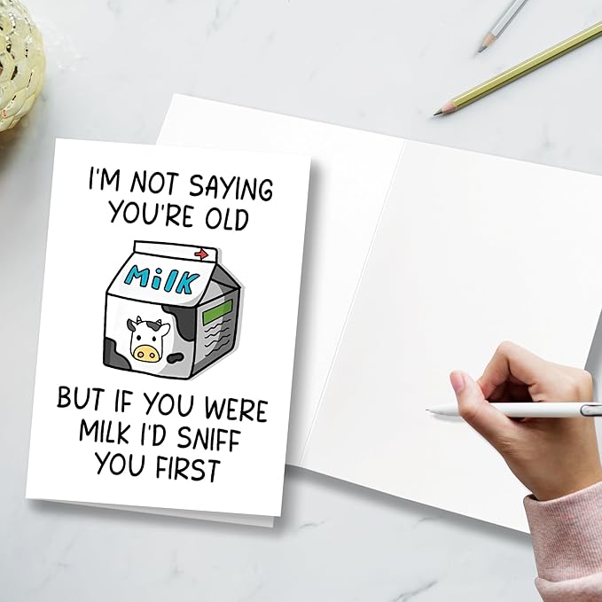 Funny Birthday Card for Him or Her, Funny Getting Older Birthday Card for Friends, Humorous Happy Birthday Card for Friend and Family, Old Age Happy Birthday Card