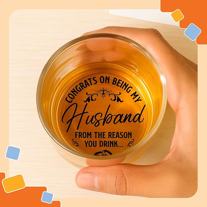 NewEleven Valentines Gifts for Husband from Wife – Husband Birthday Gifts, Wedding Anniversary Present, Unique Husband Birthday Gift Idea, Romantic Gift for Him – Whiskey Glass