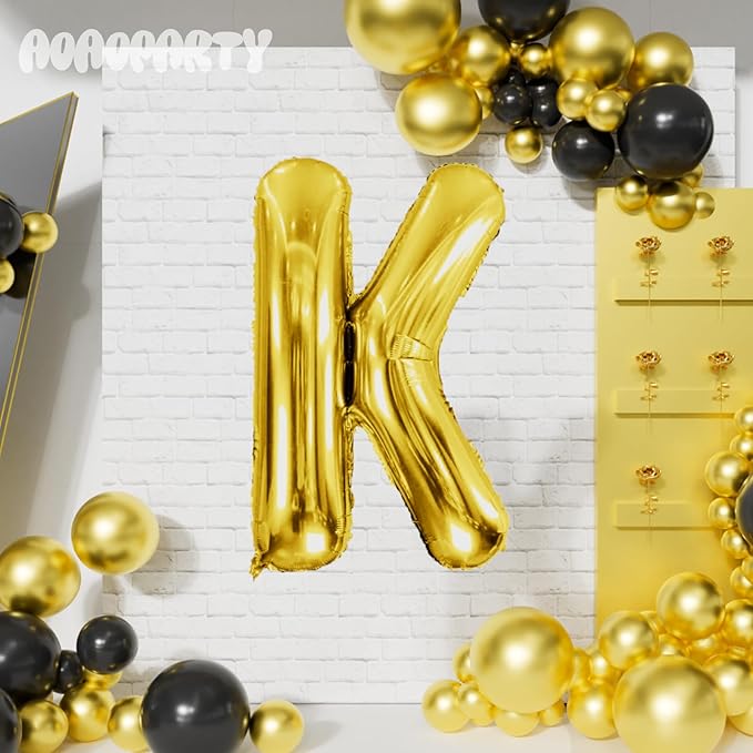 Letter Balloons 40Inch Large Giant big Foil Mylar Gold Balloons K for Birthday Party Decorations