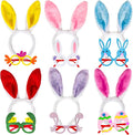 MGparty 12PCS Easter Headbands and Glasses Frame Set Easter Bunny Ears Rabbit Chick Eggs Party Favor Decorations Supplies Photo Booth for Kids and Adults