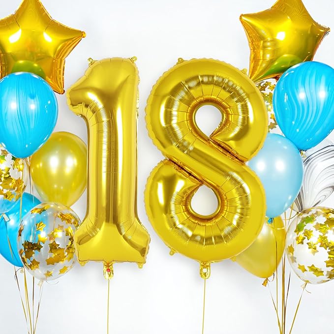 Gold Number 1 Balloon 40 Inch, Big Large Foil Helium Number Balloons, Jumbo Giant Mylar Number 1 Balloons for 1st first Birthday Party Decorations Supplies Anniversary