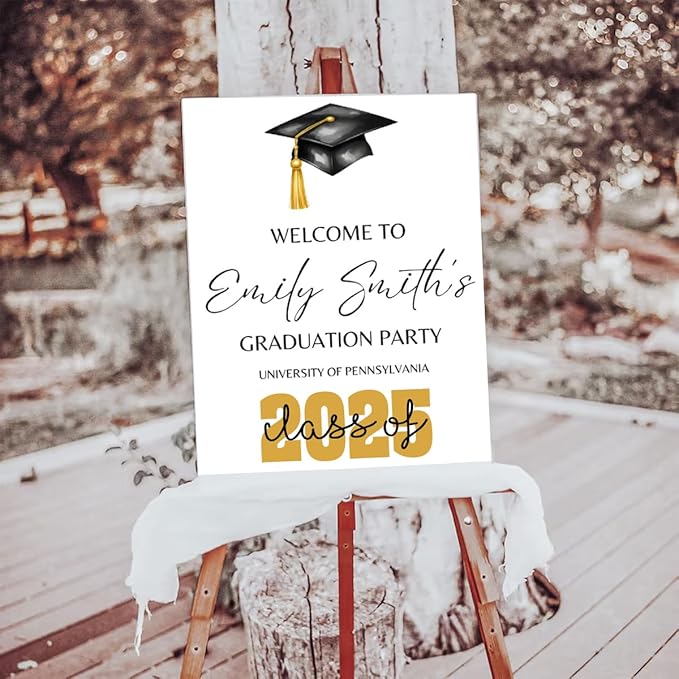 Graduation Party Welcome Sign, Photo Graduation Poster, Greenery Grad Poster, Grad Party Decorations, Senior 2025 2026, Class of 2025 Welcome Board,Custom Grad Celebration Sign, Graduates, Canvas 4