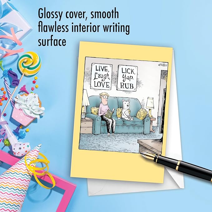 NobleWorks Funny Birthday Greeting Card with 5 x 7 Inch Envelope (1 Card) Bday Dog Inspiration C11077BDG