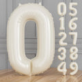 Cream Number 0 Balloons - 40 Inch Number Balloons Big Light Cream Foil Balloon, Mylar balloon for Birthday Anniversary Baby Shower Party Decorations