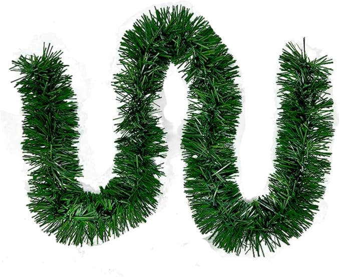 50 Foot Garland for Christmas Decorations - Non-Lit Soft Green Holiday Decor for Outdoor or Indoor Use - Premium Quality Home Garden Artificial Greenery, or Wedding Party Decorations(1, 50 FT Premium)