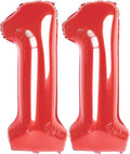 Jumbo Red Number 11 Balloon 40 Inch, Mylar Foil Number 11 Balloons for Boy Girl 11 Birthday Party, Giant Balloons Anniversary Graduations Photo Shoot Decorations