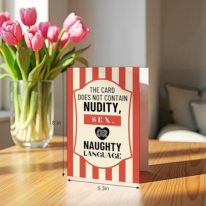 Qiliji Naughty Birthday Card for Boyfriend Girlfriend, Funny Anniversary Card for Husband Wife, Valentines Day Cards Gifts for Men Women, Adult Humor Love Cards Gifts