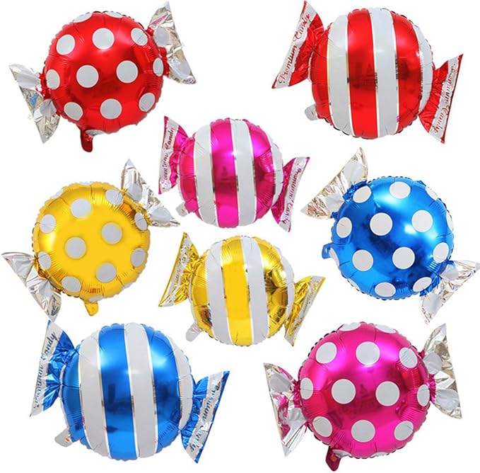 42 pcs 18" Sweet Candy Balloons, Round Lollipop Balloon, Birthday Wedding Party Balloons, Party Supplies