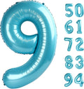 Pearlescent Blue 9 Balloon, Number Balloons 40 Inch, 9th Giant Birthday Decorations for Boys Girls, 19th 29th Party Decorations Supplies, Number 9 Balloon