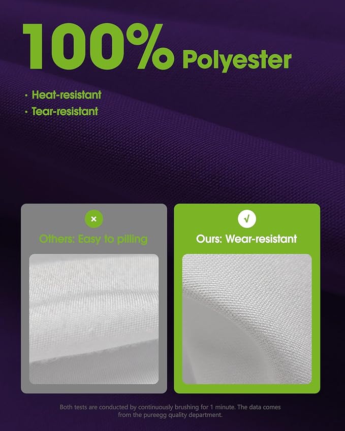 Pureegg Rectangle Table Cloth 60" x 84" – Durable Polyester Tablecloth Offers Reusable & Washable Protection, Ideal for Outdoor Party, Picnic, Wedding, Banquet and Birthday, Purple