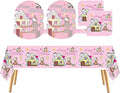 41 pcs Pink Cat Party Decoration Hello Cat Pink Kite Including 1pc Tablecover 20 pcs 7 inches Plates and 20 pcs 6.5 inches Napkins Cat Theme Birthday Party Decoration Favor Sets (41 pink snow)