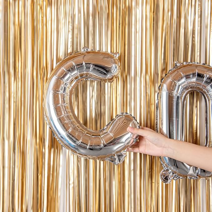 Restaurantware-Balloonify 16 Inch Letter Balloon, 1 Alphabet Party Balloon - Letter C, Self-Sealing, Silver Foil Mylar Finish, Hanging Loop, Decoration For Birthday, Wedding, Or Graduation