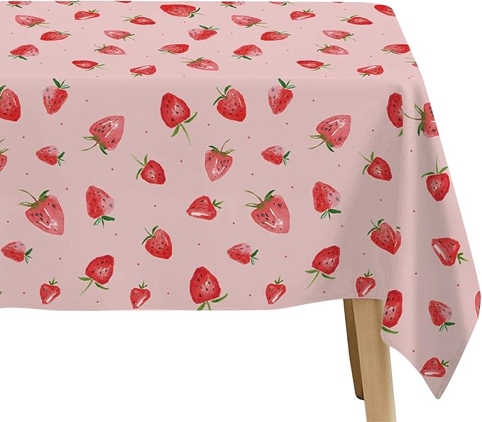 Strawberry Party Decorations Tablecloth, Disposable Strawberry Birthday Party Supplies Tablecover, Berry Sweet Birthday Baby Shower Decorations Table Cloth, 3 Pcs, 54in x 108in