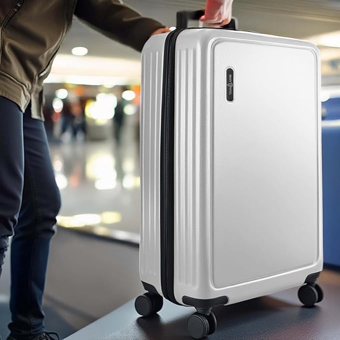 TRAVELARIM 28 Inch Luggage with Spinner Wheels, Hard Shell Suitcase with TSA Locks for Luggage, Travel Large Suitcase, Expandable Hard Shell Suitcases, White