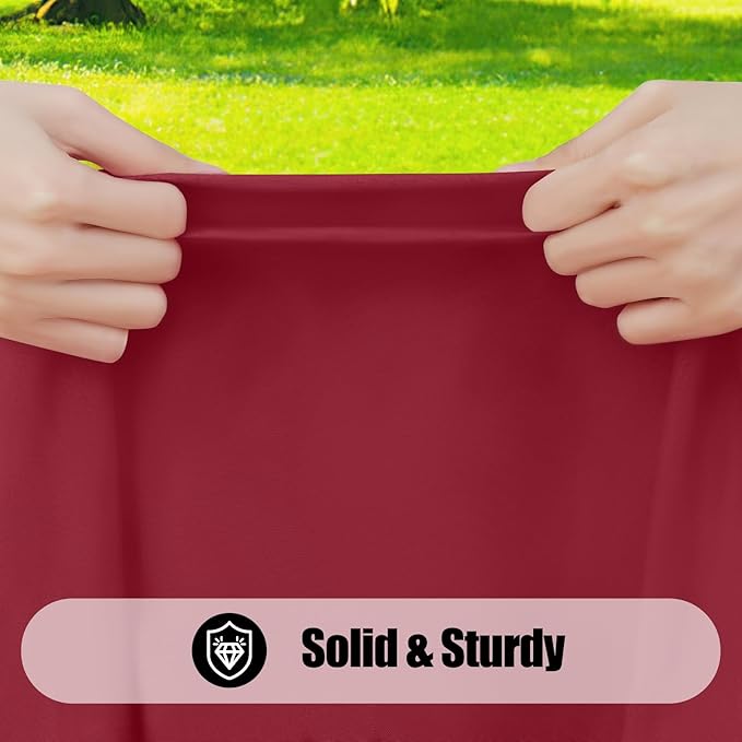 Smiry 2 Pack Rectangle Picnic Table Cloth, Waterproof Elastic Fitted Tablecloths, Washable Polyester Rectangular Patio Table Cover for Camping, Indoor and Outdoor (Wine Red, 30"x72")