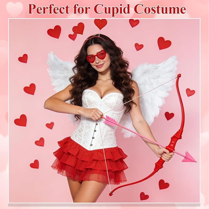 Semato valentines Day Headband with Red Heart Sunglasses for Valentines Day Accessories Galentines Party Favors Halloween Costume