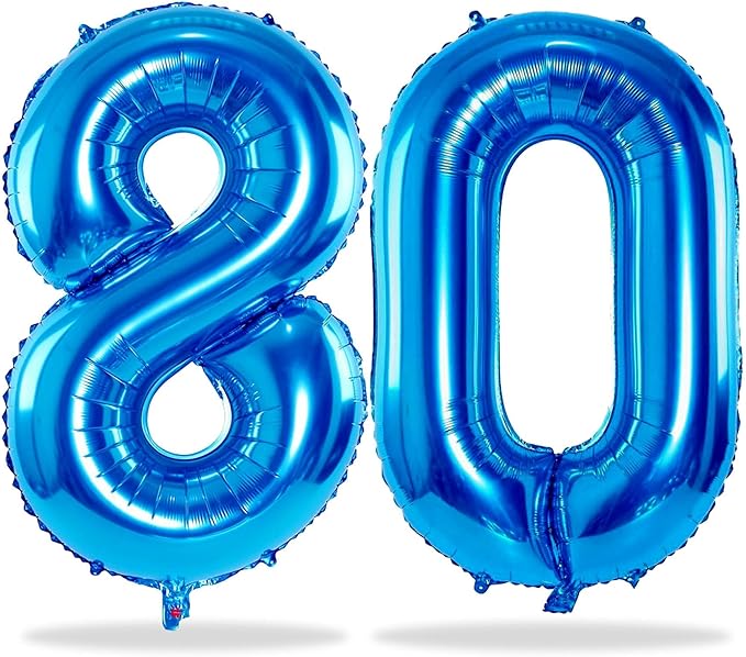 Blue Number 40 Birthday Balloons, 40 Inch Large Blue Foil Number 4 and 0 Balloons for Boys, 40th Birthday Balloons for 40 Year Old Men Birthday 40th Anniversary Party Decorations Supplies