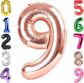 40 Inch Rose Gold Number 9 Balloon, Giant 9 Number Balloons for 9th Birthday Decorations, Party Supplies for Baby Boy Girl, Rose Gold Party Decor