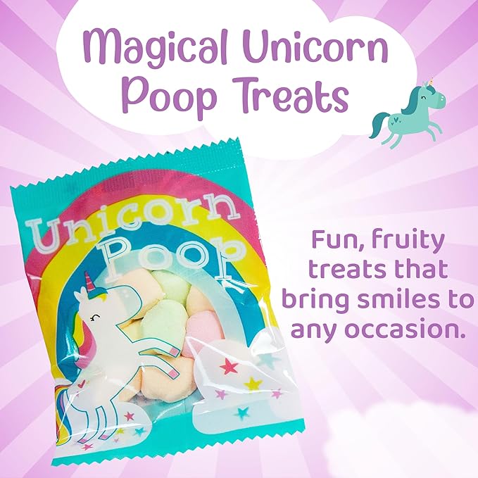 Unicorn Poop Candy - MADE IN THE USA - Unicorn Party Supplies - Unicorn Birthday Party Favors for Kids - Bulk Candy Packs for Classroom (36 Pack)
