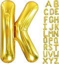 40 Inch Letter Foil Balloons Gold for Graduation, Birthday, Wedding Decorations Jumbo Photo Backdrops Big Alphabet K