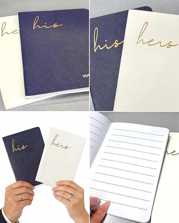 WeddingGiftsWedding Vow Books His and Hers, Wedding Vow Books with Soft Touch Gold Foil Engraving, Wedding Essentials, Wedding Accessories