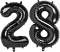 40 Inch Black Number 28 Digital Balloon,Jumbo Mylar Foil Helium Balloon for 28 Balloons for Birthday Party,Wedding Anniversary Party Decorations