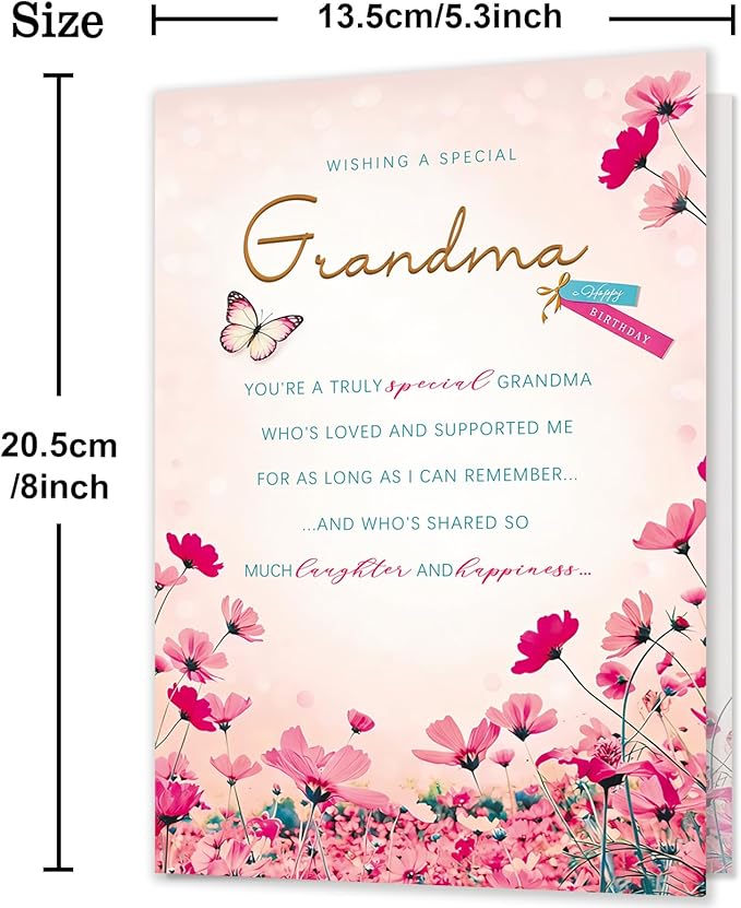 Grandma Birthday Card，Happy Birthday Card & Gift for Grandma