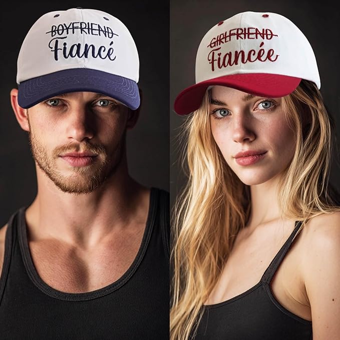 Adjustable Embroidered Hat for Bridal Shower Wedding Engagement Anniversary Honeymoon Newlyweds Couples Gifts