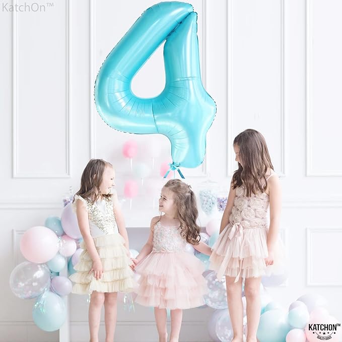 Giant Light Blue 0 Balloon Number - 40 Inch | 0 Foil Balloon | Light Blue Zero for Ocean Theme Birthday Party Supplies | 0 Mylar Light Blue Number | Zero Mylar Birthday decorations