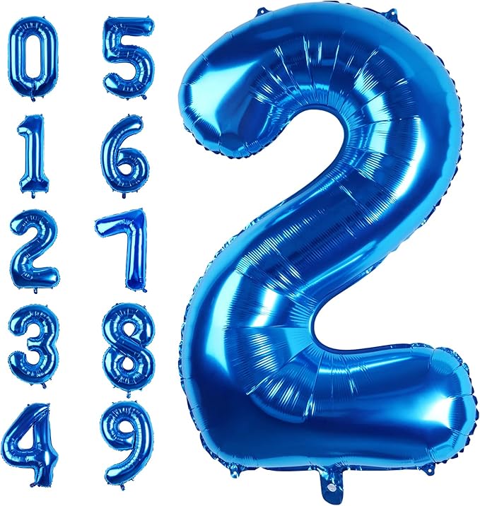 Number Balloons 40 Inch Blue Number 2 Balloon Large Helium Foil Mylar Balloons For Birthdays Party Decorations/Wedding/Anniversary/Graduations/Baby Shower