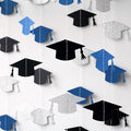 Blue and Silver Graduation Garland Graduation Party Decorations Class of 2026 Grad Cap Garland Banner Streamers for Grad Party Hanging Decorations 39Feet