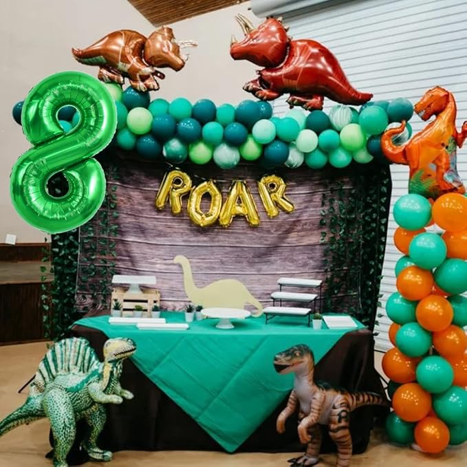 TONIFUL 40 Inch Dark Green Number 8 Balloon Foil Mylar, Self Standing Birthday Party Decorations, for Wedding, Bridal Shower, Engagement, Anniversary