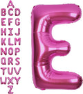 SUWEN 40 Inch Hot Pink Large E Letter Balloons Big Foil Helium Letter Balloons A-Z Jumbo Mylar Happy Birthday Party Decorations for Woman Anniversary Party Supplies