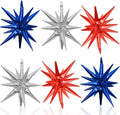 6PCS Star Balloons, 22Inch Huge Red Blue White Star Balloons Spike Cone Balloon for 4th of July Independence Day USA Patriotic Party Decorations