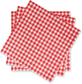 Gatherfun Disposable Red and White Gingham Paper Napkins (Pack of 50)