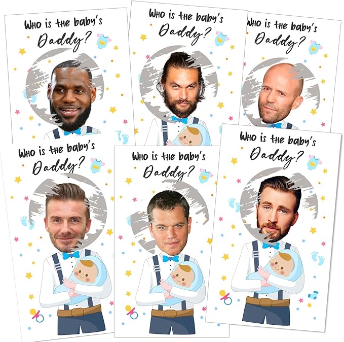 Ggjgrpx Funny Baby Shower Scratch Off Game Cards, Scratch Off Lottery Ticket Raffle, Great Party Icebreak Game Ideas for Baby Shower, who is The Baby's Daddy, Party Decor 40, White