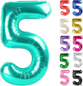 Teal Number 5 Balloon 40 Inch, 5 Balloon Number, 5th Birthday Decorations, Teal Party Supplies for Boys Girls