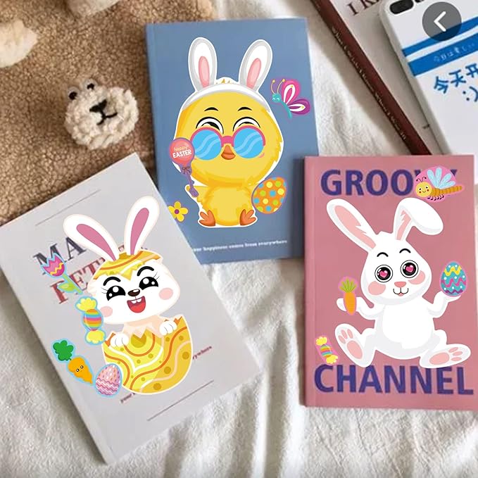 24 PCS Easter Make a Face Stickers for Kids with Chick Bunny Sheep Egg Pattern, Make Your Own Sticker, Easter Stickers for Kids Activitie Party Supplies Exchange Gifts
