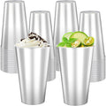 Disposable Plastic Cups 50 Pcs 16oz Silver Drinking Cup. These Disposable Cups for Both Hot and Cold Drinks, Including Coffee and Cocktails. Ideal for Weddings, Birthdays, Parties, and Picnics