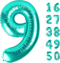 40 Inch Teal Blue Balloon Number 9,Jumbo Mylar Foil Helium Balloon for 9 19th 29th 39th 90th 99th Digital Balloons for Birthday Party,Wedding Anniversary Party Decorations