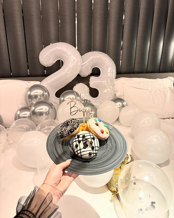 White Number 21 Balloon 40 inch, 21 Number Balloons, 21st White Birthday Decorations for Women Men, 21 Year Old Party Supplies