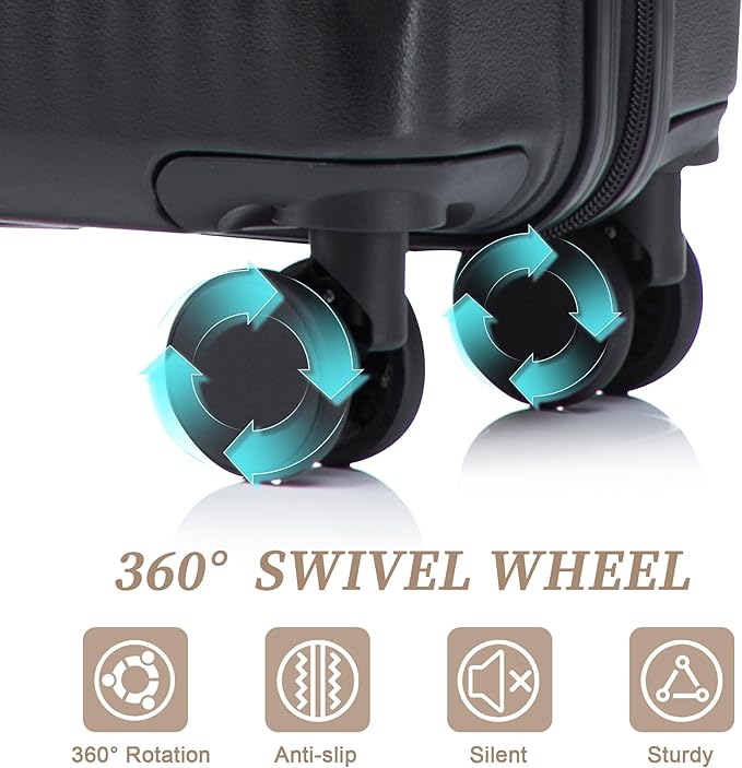 20/14 Inch Hardside Luggage, Lightweight Durable Suitcase with Spinner Wheels