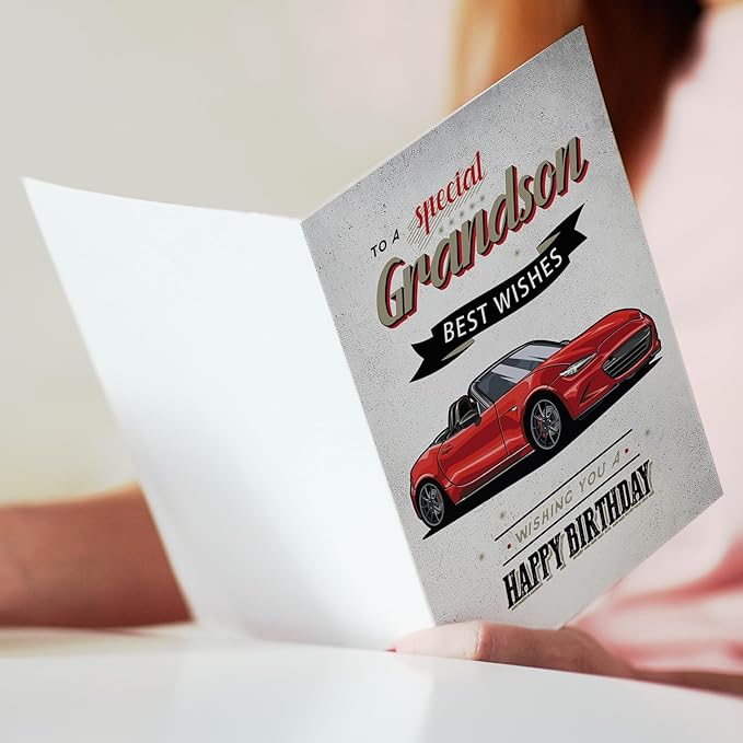 Grandson Birthday Card, Funny Birthday Card for Grandson, Best Gift from Proud Grandparents, Cute & Heartfelt Wishes for Little Man