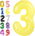 Number 3 Balloon, 40 Inch 3 Balloon for Birthday Party Decoration, Yellow Number 3 Ballon for 3, 13, 23, 30 Celebration, Men and Women Birthday, Wedding, Anniversary Decor